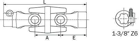 Doppel-Judo-Welle 00203a601e60 Nr. 1 23,8x61,3 1-3/8''z6 Binacchi