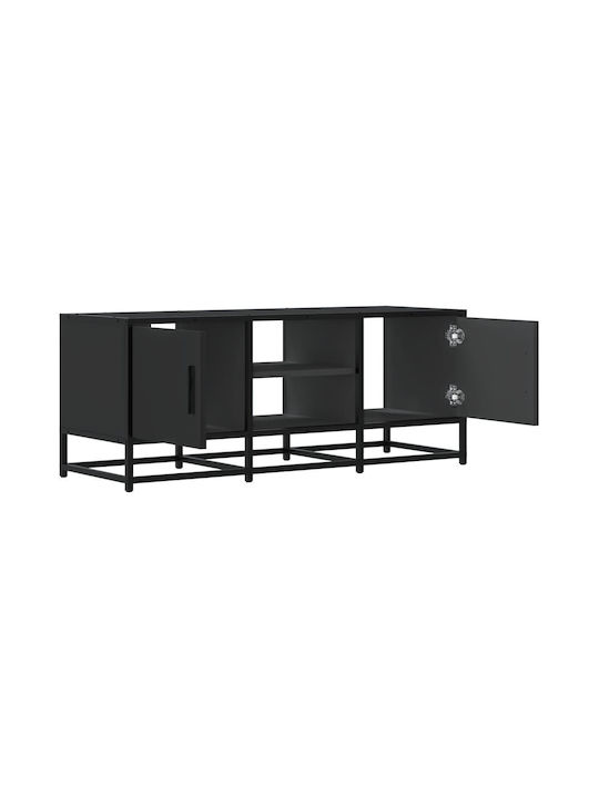TV Stand Made of Metal & Wood Black L100xD35xH41cm