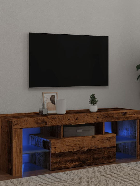 Έπιπλο Τηλεόρασης με Φωτισμό LED Καφέ Μ120xΠ40xΥ40cm