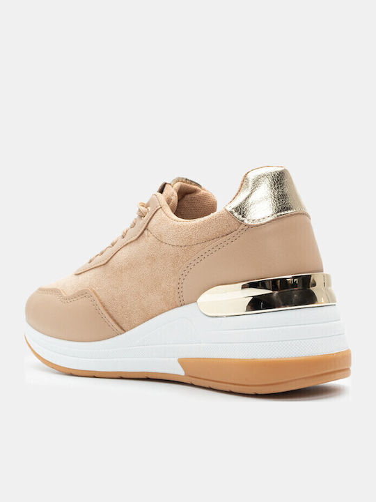 Damen Anatomisch Flatforms Sneakers Beige