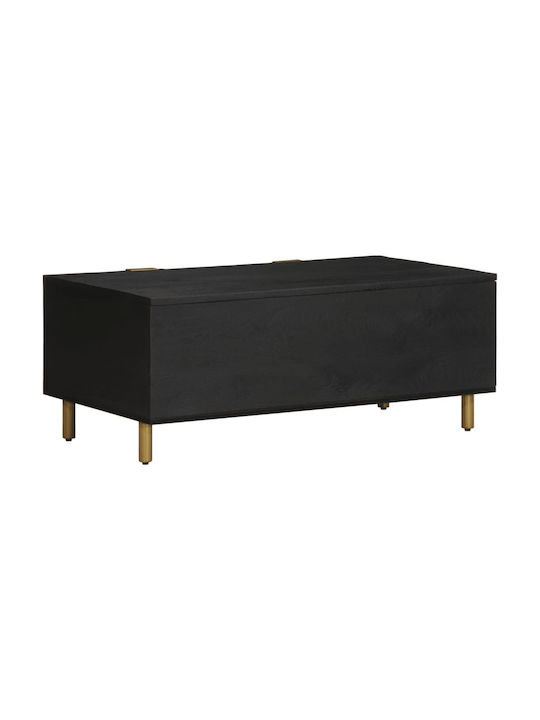 vidaXL Kaffeetisch Zentral aus Massivholz Schwarz M100xL54xH40cm