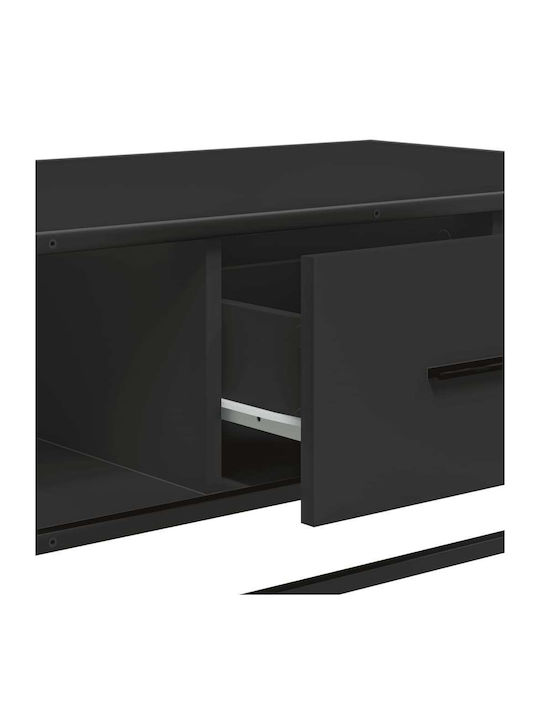 Rectangular Central Coffee Table Wooden Black M100xW57xH35cm