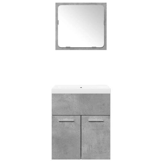 vidaXL Countertop with Sink & Mirror L42xW18xH39cm Gray