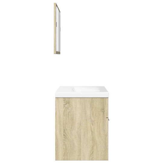 vidaXL Waschtisch mit Waschbecken & Spiegel L61xB18.5xH39.5cm Coffee
