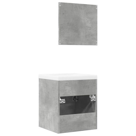 vidaXL Countertop with Sink & Mirror L42xW18xH39cm Gray