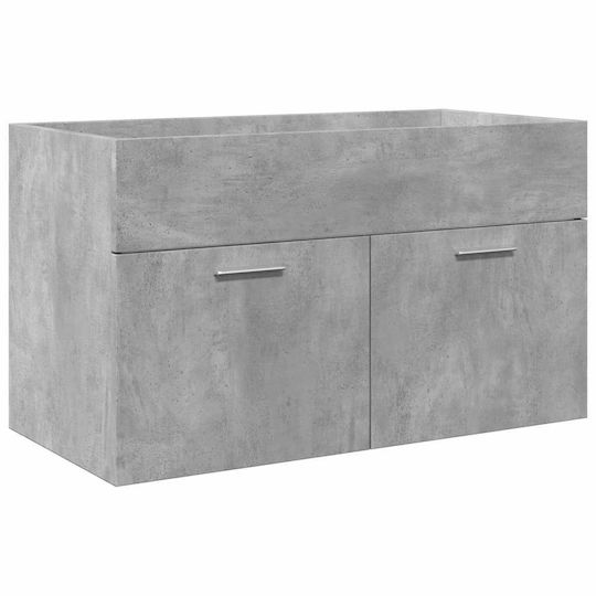 vidaXL Πάγκος με Νιπτήρα & Καθρέπτη Μ61xΒ18.5xΥ39.5cm Γκρι