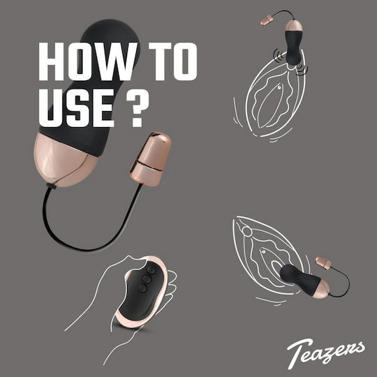 Teazers Egg Vibrator with Remote Control Black
