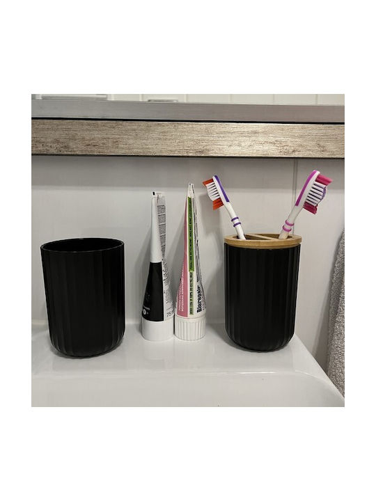 Ruhhy Plastic Bathroom Accessory Set Black 6pcs