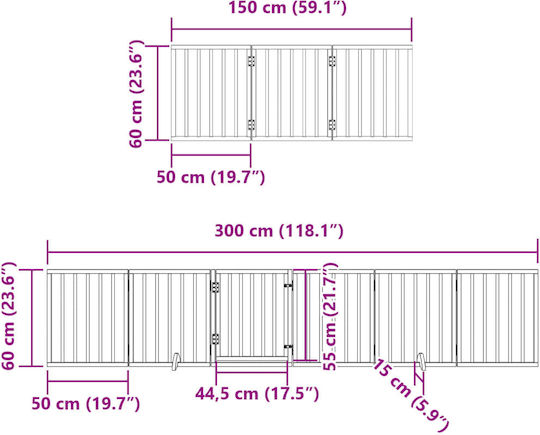 vidaXL Divider Dog in White Color 450 x 60cm