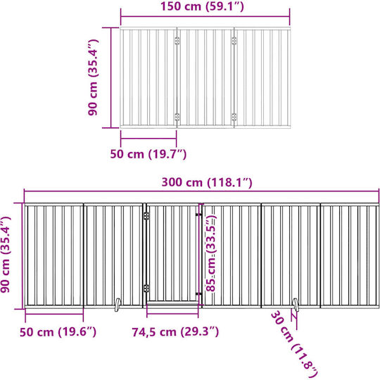 vidaXL Divider Dog in White Color 450 x 90cm