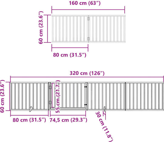 vidaXL Divider Dog in White Color 480 x 60cm