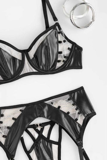 Decoro Sexy Dessous-Set mit Straps Schwarz