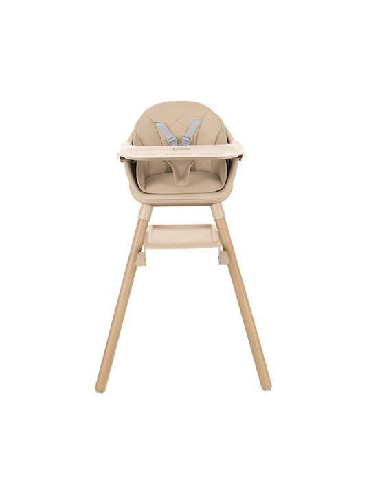 Kikka Boo Woody Highchair 2 in 1 & Leatherette Seat Beige