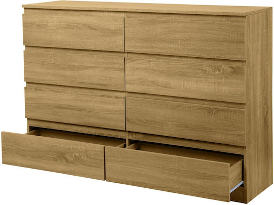 Comoda pentru Dormitor Juniper 8s cu 8 sertare Natural 139x40x100buc