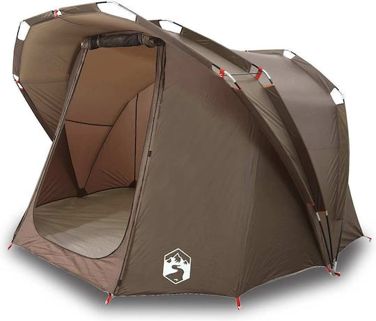 vidaXL Camping Tent Brown 3 Seasons for 4 People