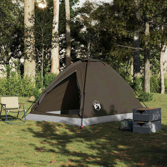 vidaXL Camping Tent Igloo Brown for 4 People