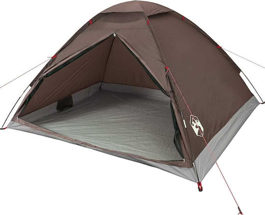 vidaXL Camping Tent Igloo Brown for 4 People