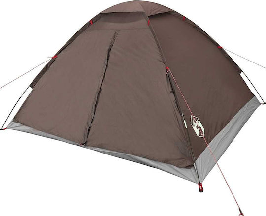 vidaXL Camping Tent Igloo Brown for 4 People