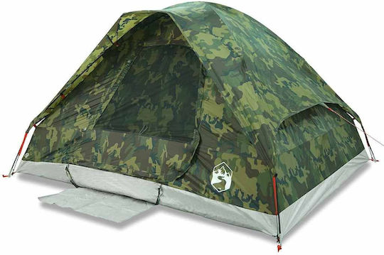 vidaXL Camping Tent Green 3 Seasons for 4 People