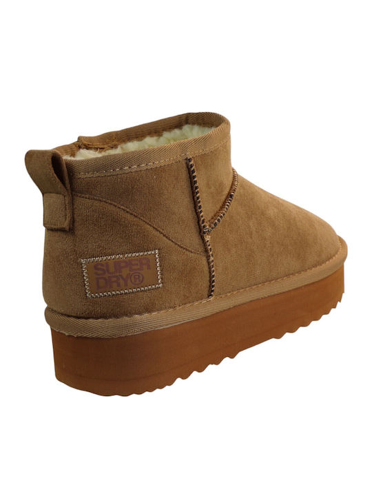 Suede Women's Ankle Boots Camel