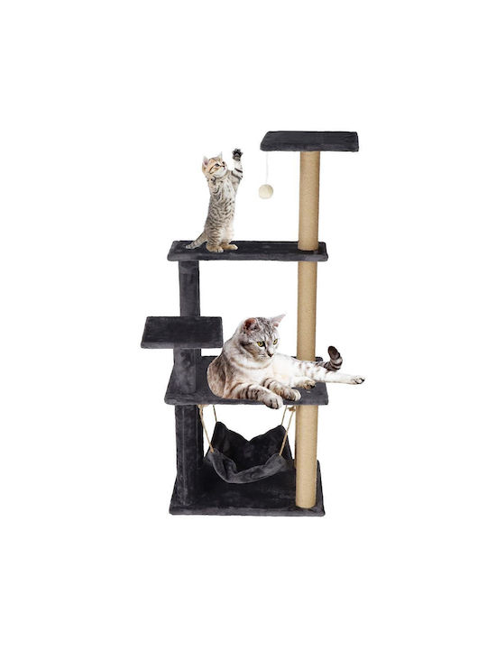 Cat Playset Scratching Post Hammock Ball 121cm Graphite