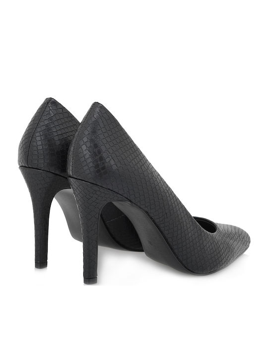 Spitze Zehe Pumps mit Hochem Absatz Schwarz