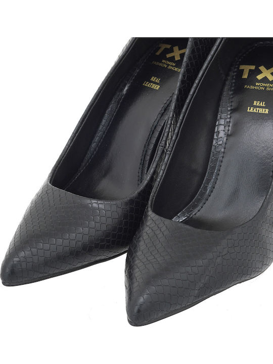 Spitze Zehe Pumps mit Hochem Absatz Schwarz