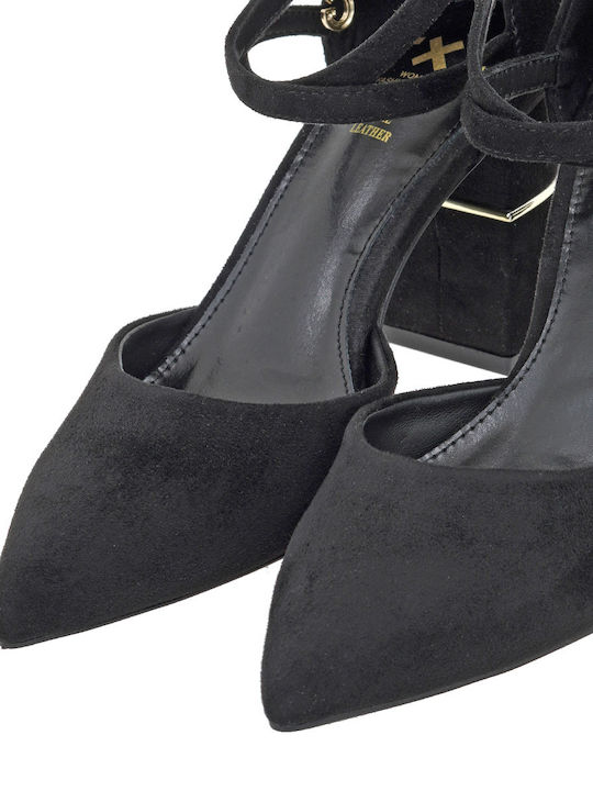Pumps mit Riemchen & hoher Absatz Schwarz