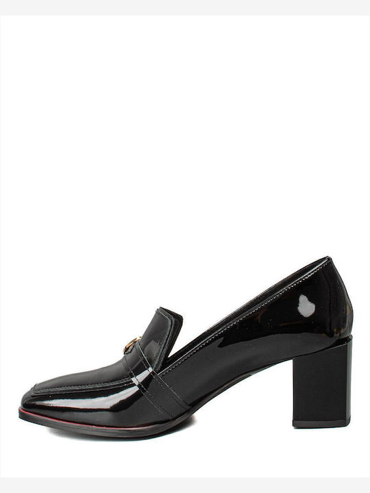 Δερμάτινα Γυναικεία Loafers σε Μαύρο Χρώμα