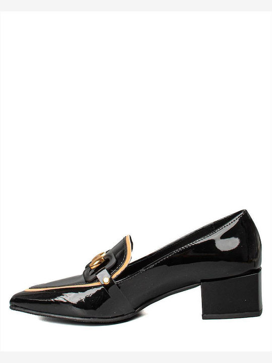 Δερμάτινα Γυναικεία Loafers σε Μαύρο Χρώμα