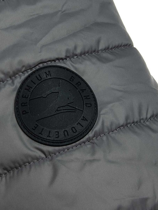 Kids' Quilted Jacket with Hood Gray
