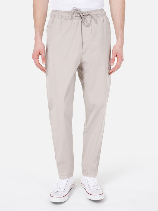 Pantaloni Elastic cu Croială Normală Beige