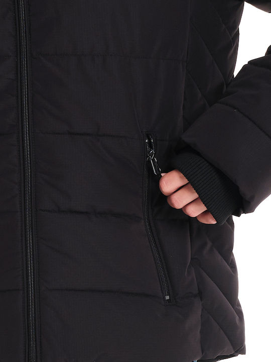 Scurtă Jachetă de femei Puffer Negru