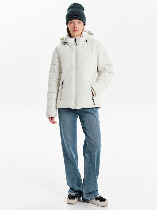 Kurz Damen Puffer Jacke Weiß