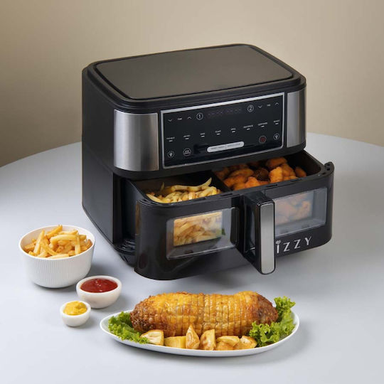 Izzy Air Fryer with Double Detachable Bucket 10lt Silver IZ-8225