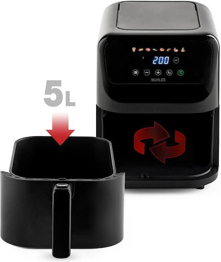 Muhler Friteuză cu aer 5lt Negru MFX-515