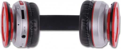 Rebeltec Crystal Wireless / Wired On Ear Headphones with Radio with 6 hours of Operation Red