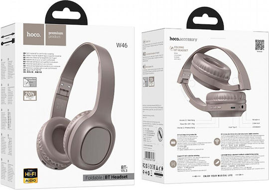 Hoco W46 Charm Fără fir Bluetooth Over Ear Căști cu 20 ore de Funcționare Maro