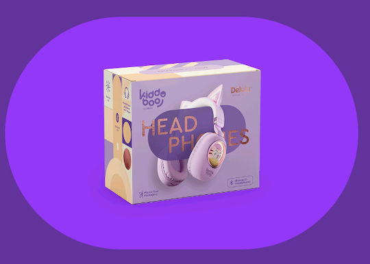 Kiddoboo Delulu Fără fir Bluetooth On Ear Căști cu 6 ore de Funcționare Aurii