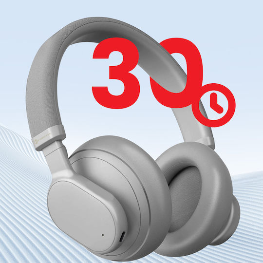 Forcell F-AUDIO Touch Beat Ασύρματα Bluetooth On Ear Ακουστικά με 30 ώρες Λειτουργίας Γκρι