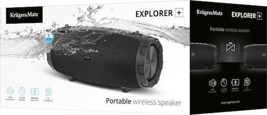 Kruger & Matz Explorer + Αδιάβροχο Ηχείο Bluetooth 15W με Ραδιόφωνο και Διάρκεια Μπαταρίας έως 8 ώρες Μαύρο
