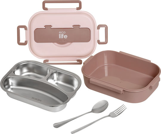 Ecolife Cutlery Кутия за обяд Inox 1000мл 1бр Ecolife Cutlery Кутия за обяд Inox 1000мл 1бр