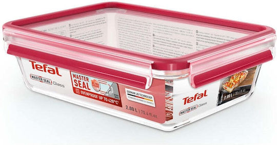 Tefal Microwave Glass Lunch Box Masterseal Transparent 2000ml