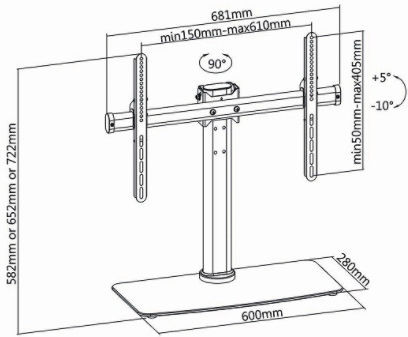 Nedis TVSM2330BK Επιτραπέζια Βάση Τηλεόρασης έως 65" και 45kg