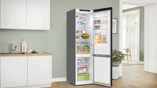Bosch Ψυγειοκαταψύκτης 363lt Total NoFrost Υ203xΠ60xΒ66εκ. Μαύρος KGN392XCF