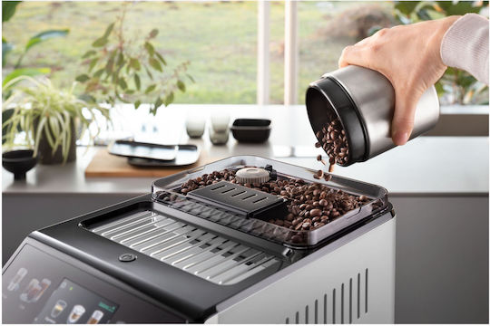De'Longhi Eletta Explore Αυτόματη Μηχανή Espresso 1450W Πίεσης 19bar για Cappuccino με Μύλο Άλεσης Ασημί ECAM 450.55.S