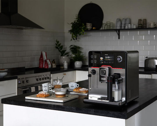 Gaggia Accademia Automatic Espresso Coffee Machine 1500W Pressure 15bar for Cappuccino with Grinder Silver RI9782/01