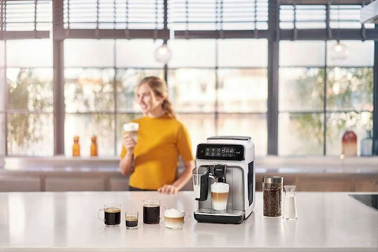 Philips Series 2200 Αυτόματη Μηχανή Espresso 1500W Πίεσης 15bar για Cappuccino με Μύλο Άλεσης Μαύρη