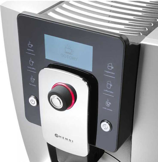 Hendi Automatic Espresso Machine 1400W Pressure 19bar with Grinder White 208953
