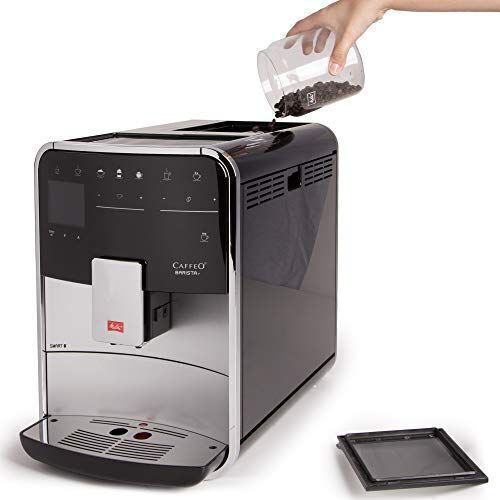 Melitta Barista T Smart F831-101 Automatic Espresso Coffee Machine 1450W Pressure 15bar for Cappuccino with Grinder Silver F831-101